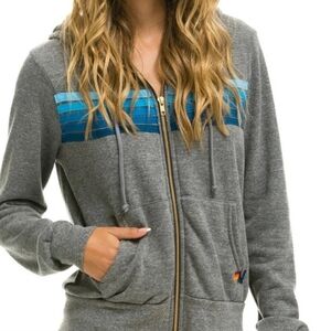 Aviator Nation Gray and Teal Women's Hoodie XS